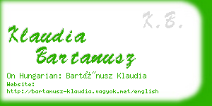 klaudia bartanusz business card